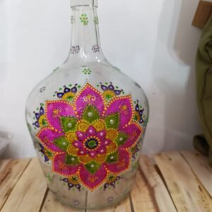 Botella pintada a mano