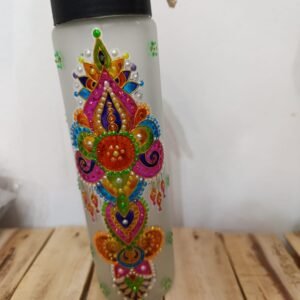 Botella pintada a mano