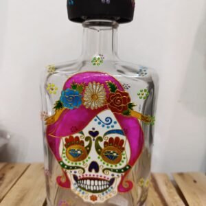 Botella pintada a mano