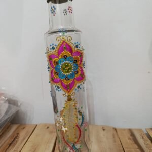 Botella pintada a mano