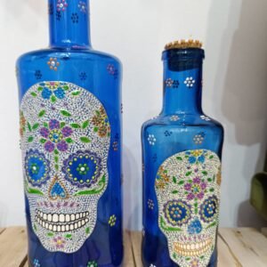 Botella Azul Pintada a mano